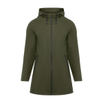 Women’s waterproof polyester raincoat, 210 g/m², Roly military green colour