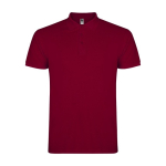 Men’s short-sleeve piqué-knit cotton polo shirt, 200 g/m², Roly burgundy colour