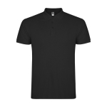 Men’s short-sleeve piqué-knit cotton polo shirt, 200 g/m², Roly black colour