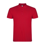 Men’s short-sleeve piqué-knit cotton polo shirt, 200 g/m², Roly red colour