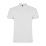 Men’s short-sleeve piqué-knit cotton polo shirt, 200 g/m², Roly white colour