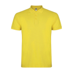 Men’s short-sleeve piqué-knit cotton polo shirt, 200 g/m², Roly yellow colour