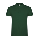 Men’s short-sleeve piqué-knit cotton polo shirt, 200 g/m², Roly bottle green colour