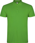 Men’s short-sleeve piqué-knit cotton polo shirt, 200 g/m², Roly grass green colour