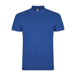 Men’s short-sleeve piqué-knit cotton polo shirt, 200 g/m², Roly royal blue colour