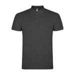 Men’s short-sleeve piqué-knit cotton polo shirt, 200 g/m², Roly graphite colour