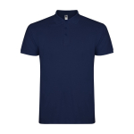 Men’s short-sleeve piqué-knit cotton polo shirt, 200 g/m², Roly navy-blue colour