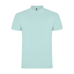 Men’s short-sleeve piqué-knit cotton polo shirt, 200 g/m², Roly mint green colour