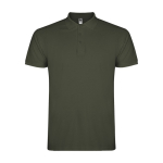 Men’s short-sleeve piqué-knit cotton polo shirt, 200 g/m², Roly dark green colour