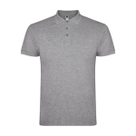 Men’s short-sleeve piqué-knit cotton polo shirt, 200 g/m², Roly heather light grey colour