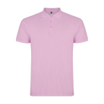 Men’s short-sleeve piqué-knit cotton polo shirt, 200 g/m², Roly light pink colour