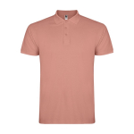 Men’s short-sleeve piqué-knit cotton polo shirt, 200 g/m², Roly salmon colour