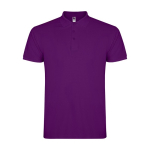 Men’s short-sleeve piqué-knit cotton polo shirt, 200 g/m², Roly purple colour