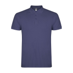 Men’s short-sleeve piqué-knit cotton polo shirt, 200 g/m², Roly denim blue colour