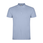 Men’s short-sleeve piqué-knit cotton polo shirt, 200 g/m², Roly blue gray colour