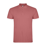 Men’s short-sleeve piqué-knit cotton polo shirt, 200 g/m², Roly desatured red colour