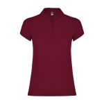 Women’s piqué-knit 100% cotton polo shirt, 200 g/m², Roly burgundy colour