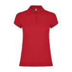 Women’s piqué-knit 100% cotton polo shirt, 200 g/m², Roly red colour