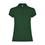 Women’s piqué-knit 100% cotton polo shirt, 200 g/m², Roly bottle green colour