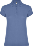 Women’s piqué-knit 100% cotton polo shirt, 200 g/m², Roly riviera blue colour