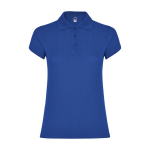 Women’s piqué-knit 100% cotton polo shirt, 200 g/m², Roly royal blue colour