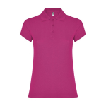 Women’s piqué-knit 100% cotton polo shirt, 200 g/m², Roly fuchsia colour