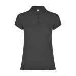 Women’s piqué-knit 100% cotton polo shirt, 200 g/m², Roly graphite colour