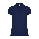 Women’s piqué-knit 100% cotton polo shirt, 200 g/m², Roly navy-blue colour