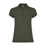 Women’s piqué-knit 100% cotton polo shirt, 200 g/m², Roly dark green colour