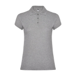 Women’s piqué-knit 100% cotton polo shirt, 200 g/m², Roly heather light grey colour