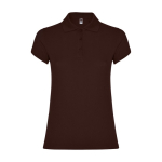 Women’s piqué-knit 100% cotton polo shirt, 200 g/m², Roly dark brown colour