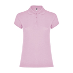 Women’s piqué-knit 100% cotton polo shirt, 200 g/m², Roly light pink colour