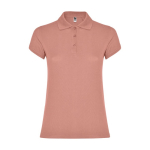 Women’s piqué-knit 100% cotton polo shirt, 200 g/m², Roly salmon colour