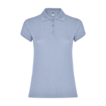 Women’s piqué-knit 100% cotton polo shirt, 200 g/m², Roly blue gray colour