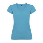 Women’s 100% cotton jersey t-shirt, 155 g/m², Roly turquoise colour