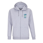 Hoodie, cotton and polyester, 280 g/m2, SOL'S Carter light grey colour view with print area