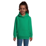 Children's cotton and polyester hoodie, 280 g/m2, SOL'S Condor green colour eighth photographic view