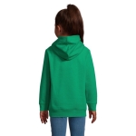 Children's cotton and polyester hoodie, 280 g/m2, SOL'S Condor green colour second photographic view