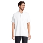 Polo shirt, 100% organic cotton, 2 buttons, 210 g/m2, SOL'S Pegase white colour photographic view