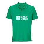 Polo shirt, 100% organic cotton, 2 buttons, 210 g/m2, SOL'S Pegase green colour view with print area