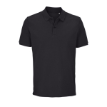 Polo shirt, 100% organic cotton, 2 buttons, 210 g/m2, SOL'S Pegase dark grey colour fourth view