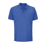 Polo shirt, 100% organic cotton, 2 buttons, 210 g/m2, SOL'S Pegase royal blue colour third view