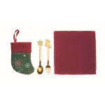 Dessert cutlery and napkin set inside Christmas boot multicolour colour third view