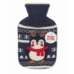 Hot water bottle with Christmas cover, 250ml capacity navy-blue colour main view