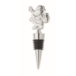 Christmas edition wine stopper in Santa Claus shape matt silver colour