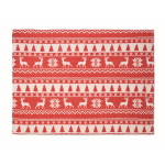 RPET fleece blanket with Christmas design and card, 190 g/m² red colour third view