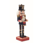 Wooden Christmas ornament in large classic nutcracker shape blue colour