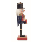 Wooden Christmas ornament in large classic nutcracker shape blue colour sixth view