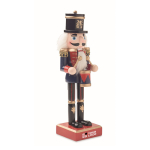 Wooden Christmas ornament in large classic nutcracker shape blue colour view with print area