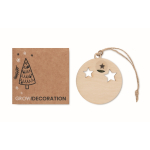 Christmas hanging ornament in ball shape with jute cord wood colour